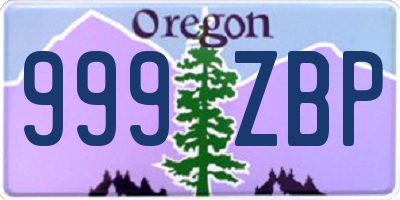 OR license plate 999ZBP