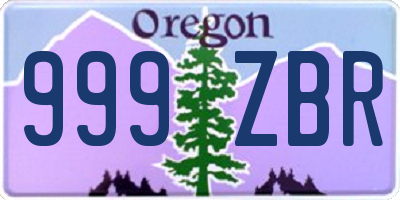 OR license plate 999ZBR