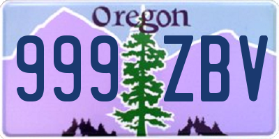 OR license plate 999ZBV
