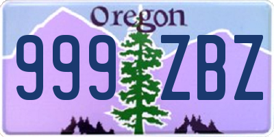 OR license plate 999ZBZ