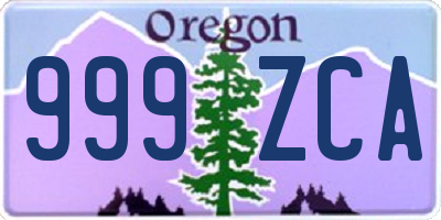 OR license plate 999ZCA