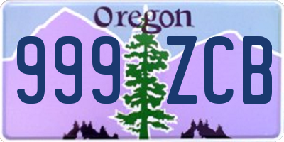 OR license plate 999ZCB