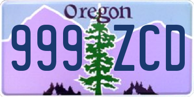 OR license plate 999ZCD