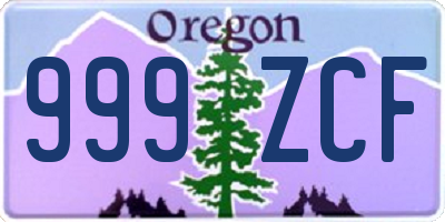 OR license plate 999ZCF