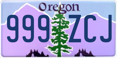 OR license plate 999ZCJ