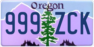 OR license plate 999ZCK