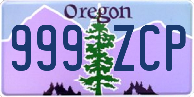 OR license plate 999ZCP