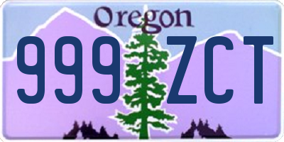 OR license plate 999ZCT