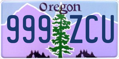 OR license plate 999ZCU