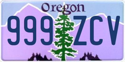 OR license plate 999ZCV