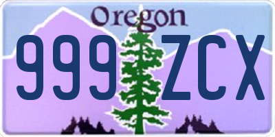 OR license plate 999ZCX