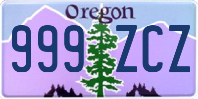 OR license plate 999ZCZ