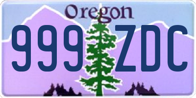 OR license plate 999ZDC