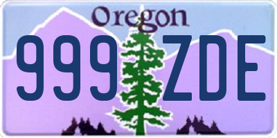OR license plate 999ZDE