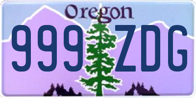 OR license plate 999ZDG