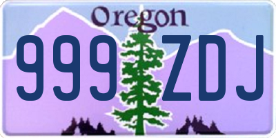 OR license plate 999ZDJ