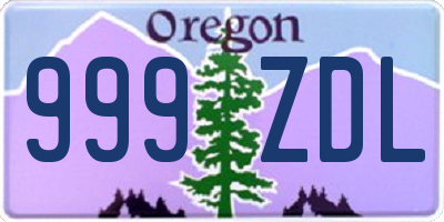 OR license plate 999ZDL