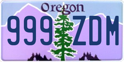 OR license plate 999ZDM