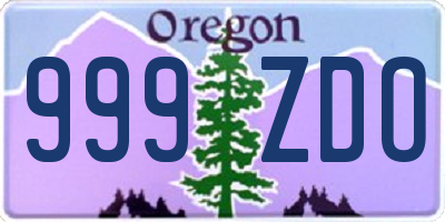 OR license plate 999ZDO