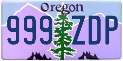 OR license plate 999ZDP