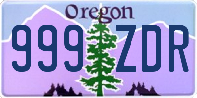 OR license plate 999ZDR