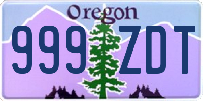 OR license plate 999ZDT