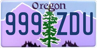 OR license plate 999ZDU