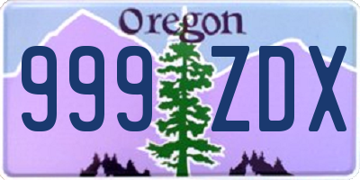 OR license plate 999ZDX