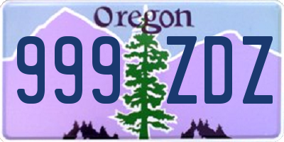 OR license plate 999ZDZ