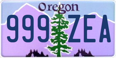 OR license plate 999ZEA