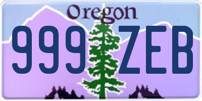 OR license plate 999ZEB