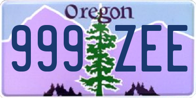 OR license plate 999ZEE