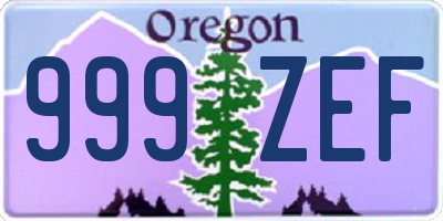 OR license plate 999ZEF