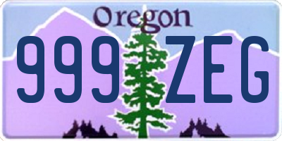 OR license plate 999ZEG