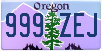 OR license plate 999ZEJ