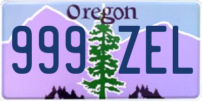 OR license plate 999ZEL