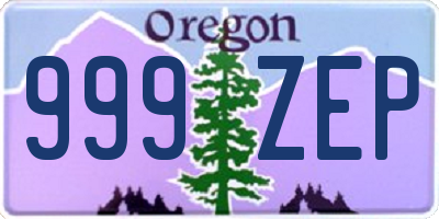 OR license plate 999ZEP