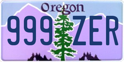 OR license plate 999ZER