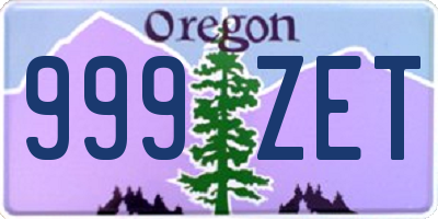 OR license plate 999ZET