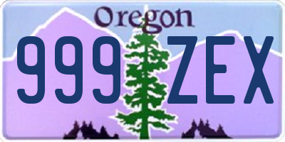 OR license plate 999ZEX