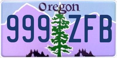 OR license plate 999ZFB