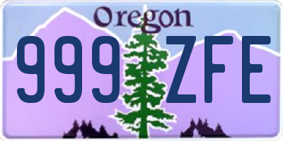 OR license plate 999ZFE