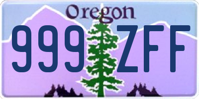 OR license plate 999ZFF