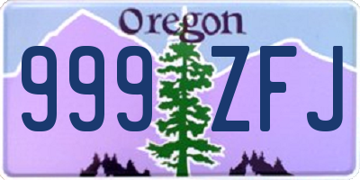 OR license plate 999ZFJ