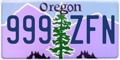 OR license plate 999ZFN