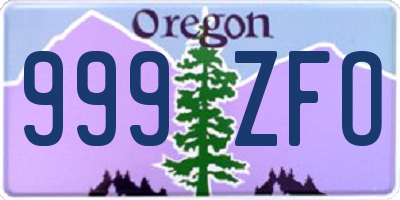 OR license plate 999ZFO