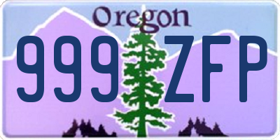 OR license plate 999ZFP