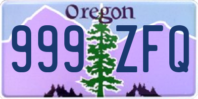 OR license plate 999ZFQ