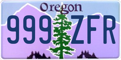 OR license plate 999ZFR