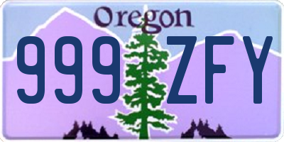 OR license plate 999ZFY